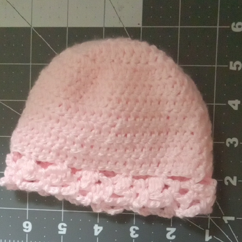 Handmade Pink Crochet Baby Beanie